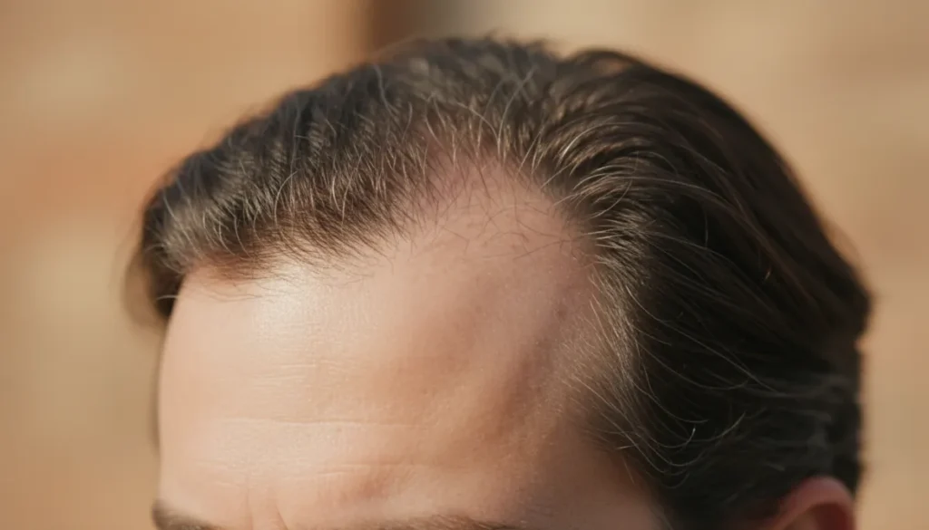 Hair follicles under the influence of DHT