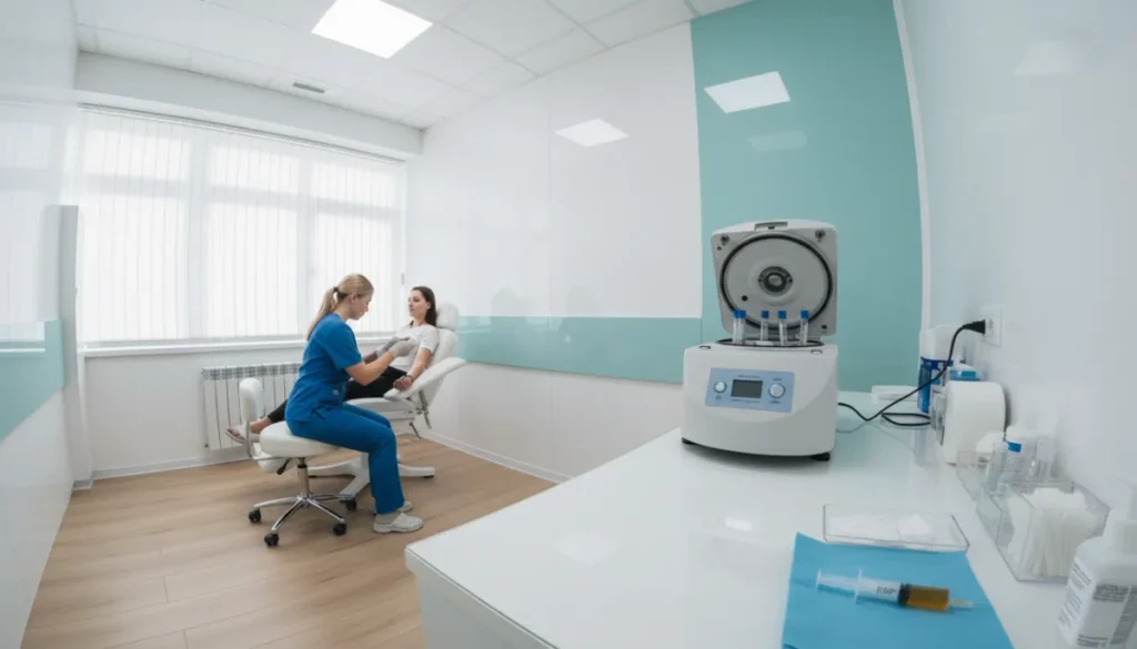 Medical professional preparing PRP injection