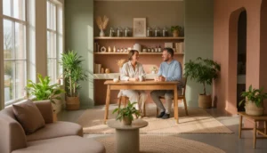 Holistic medicine practitioner consulting a patient