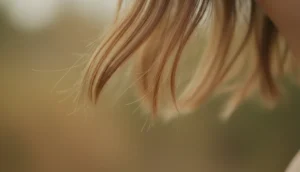 close-up of hair strands shedding