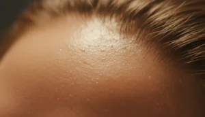 Healthy scalp with moisturized skin