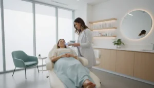 patient receiving skin tightening treatment