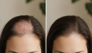 Results of female hair implants showing natural density