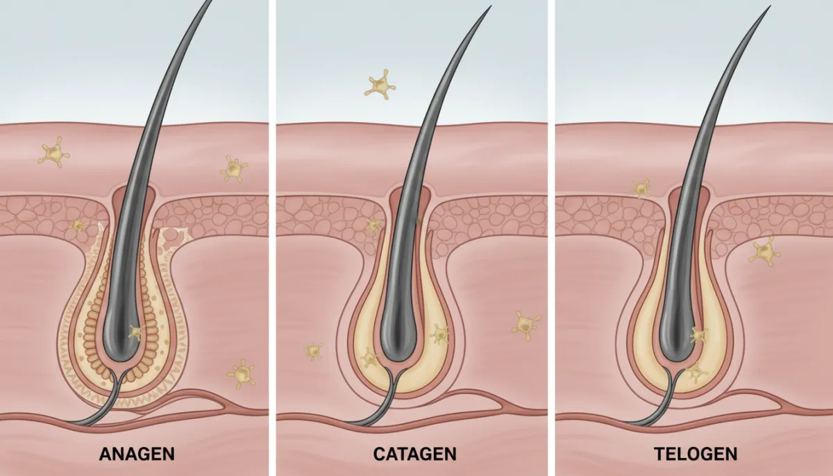 Hair follicle cycle and cortisol impact