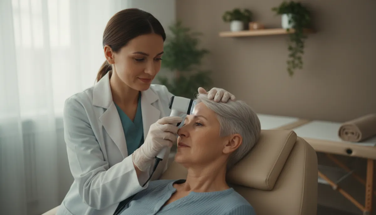 Professional scalp examination at Gold City Medical Center