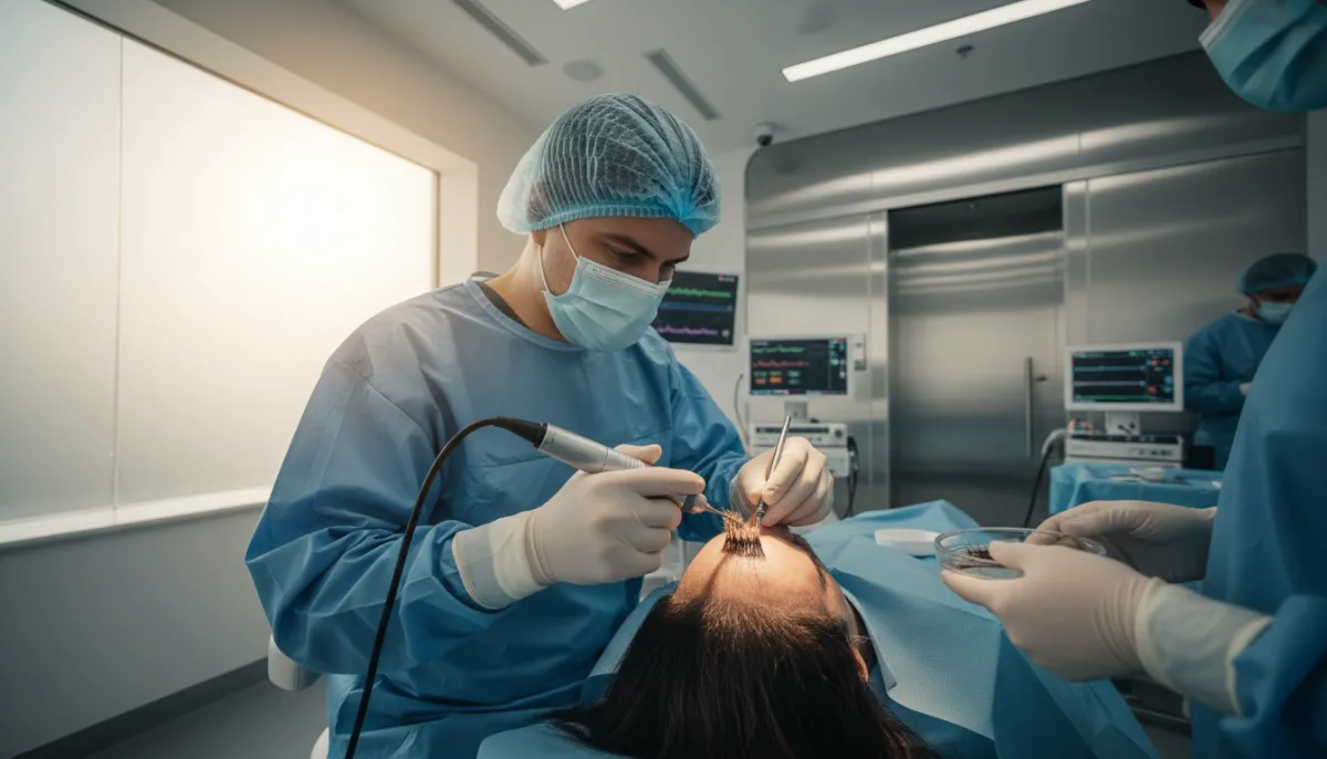 A specialist extracting long follicular units