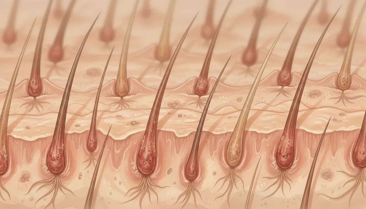 Inflamed follicles due to folliculitis