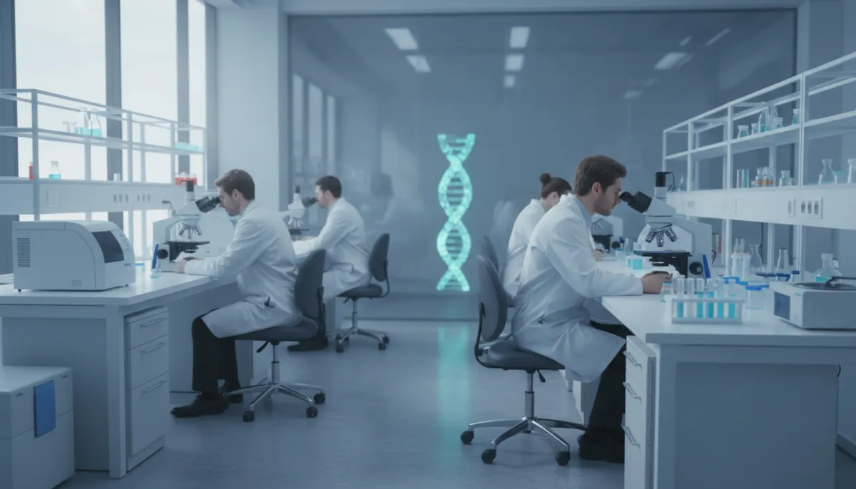 Laboratory analysis showing genetic markers linked to hair loss