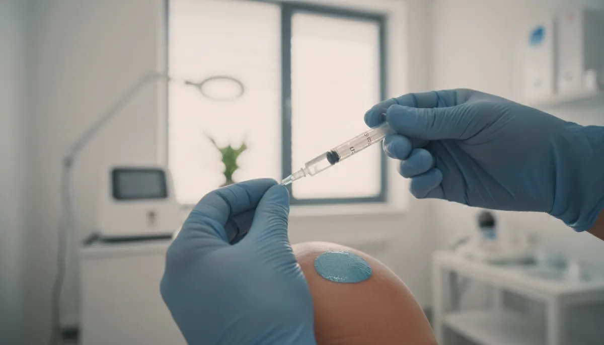 Professional preparation of steroid injection for alopecia