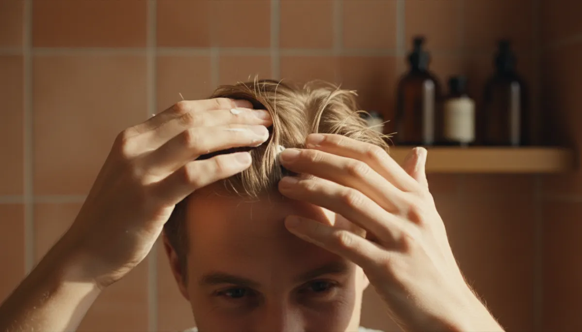 Applying hair paste to thin hair for added volume
