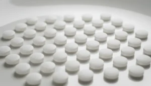 Atenolol tablets on a white background