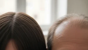 Comparison of thinning hair and normal hair density