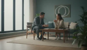 Therapist and patient discussing treatment plan