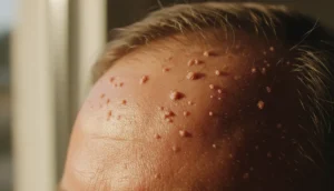 Scalp showing healing after hair transplant