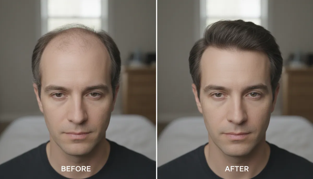 Typical progression of hair transplant results in men