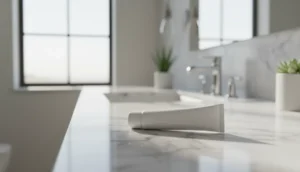 Retinoid cream tube on a clean surface