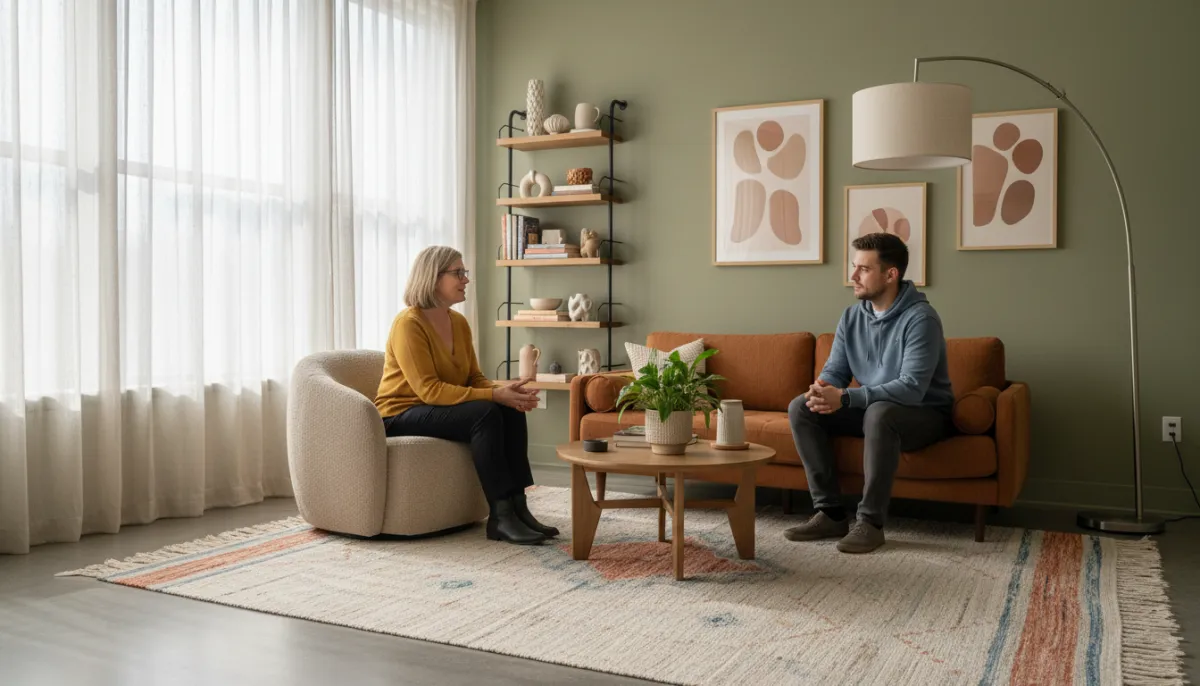 A therapist providing mental health services