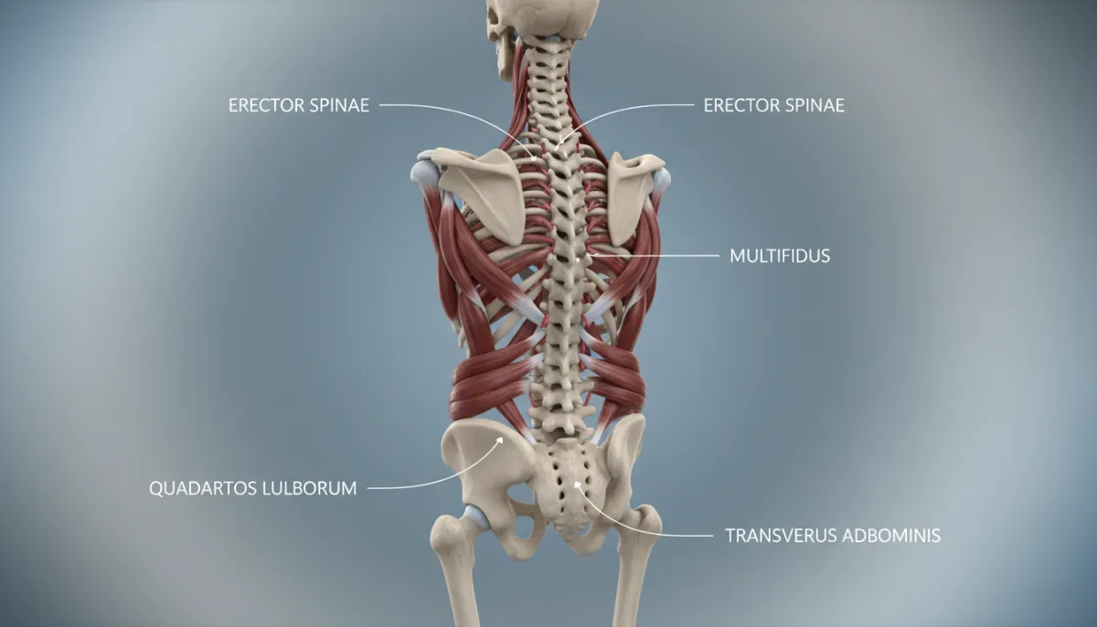 Diagram of lower back muscles
