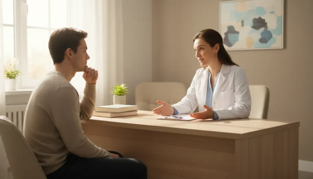 Doctor discussing mental health with a patient
