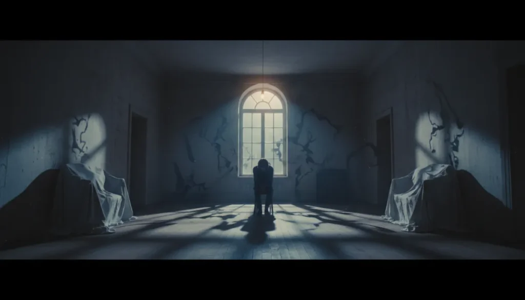 A person looking thoughtful with shadows representing depressive thoughts