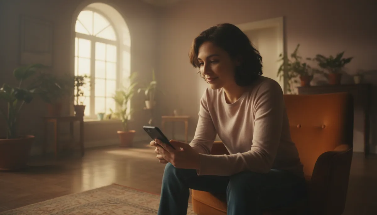 Person texting for help