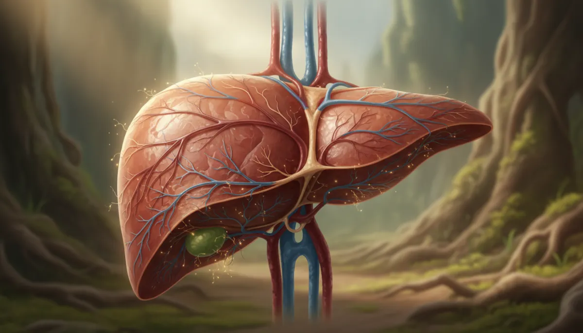 Illustration of a healthy liver