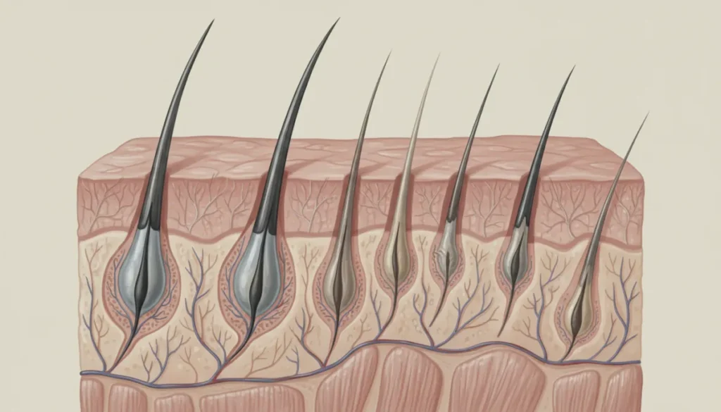 Hair follicle cycle illustration