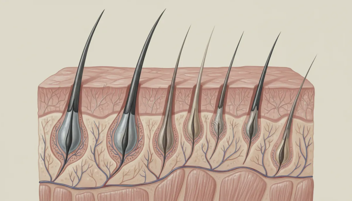 Hair follicle cycle illustration
