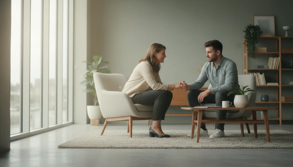 A mental health professional discussing treatment options