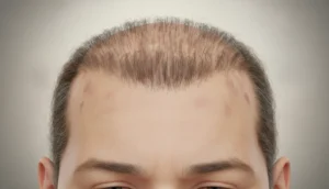 Illustration of hair loss patterns on the scalp