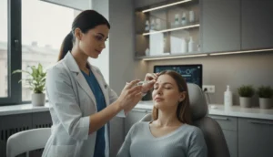 A medical professional administering a Botox injection