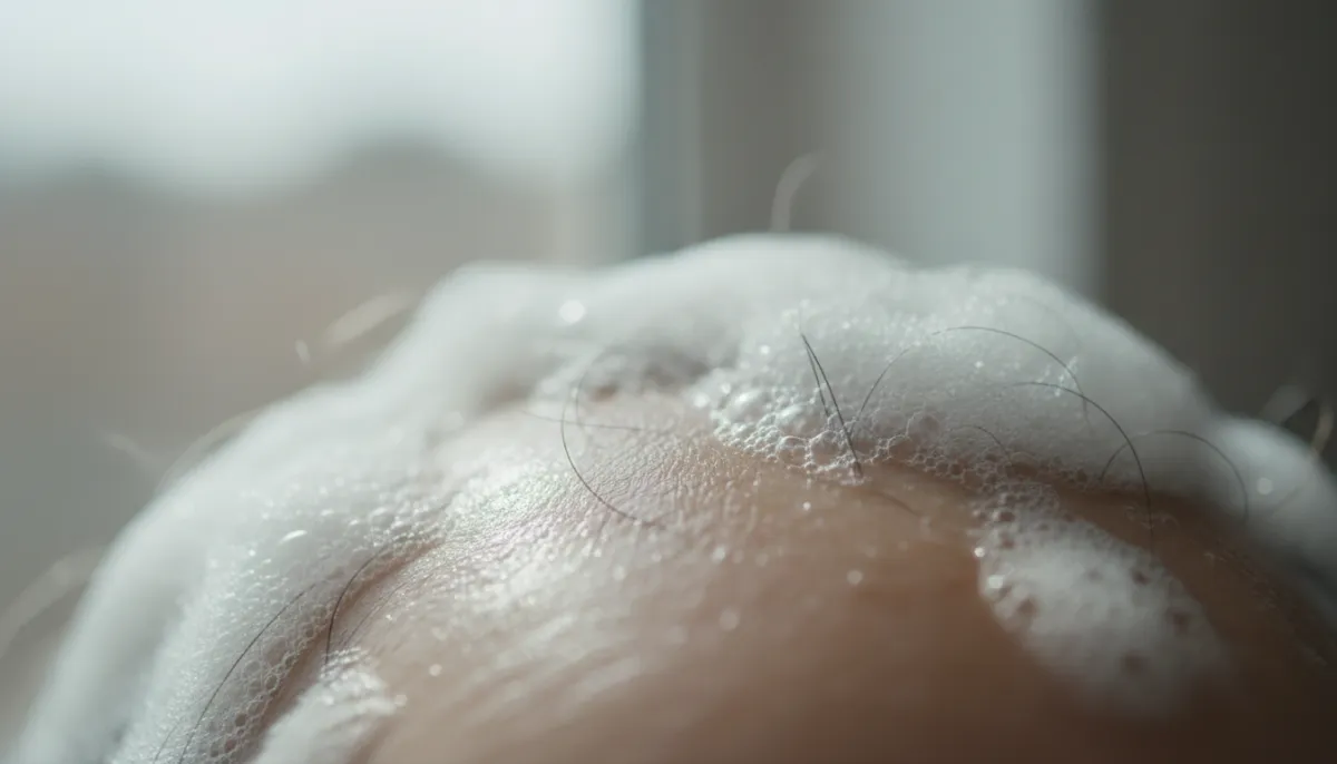 A healthy scalp after proper cleansing