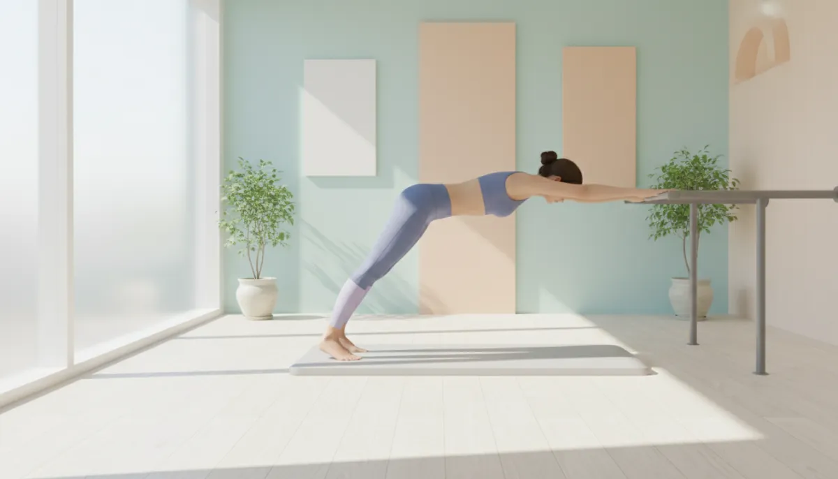 Demonstration of a lower back stretch