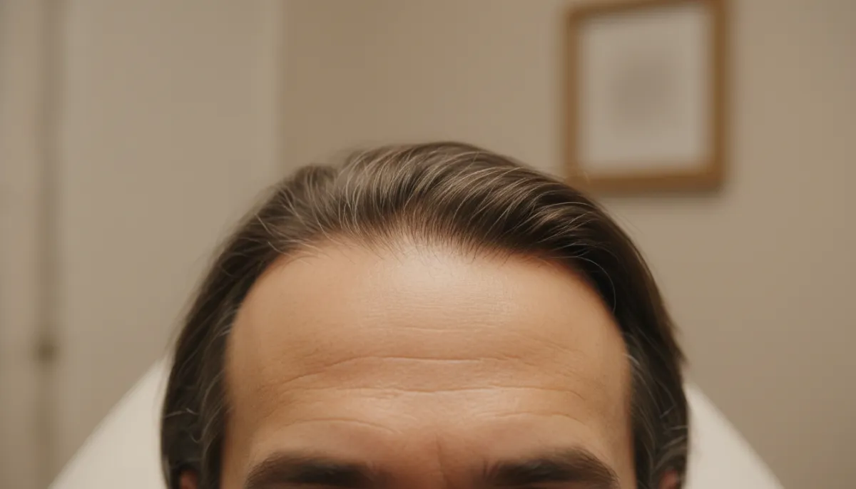 A typical receding hairline pattern