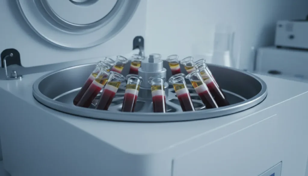 Centrifuge used to isolate platelet‑rich plasma