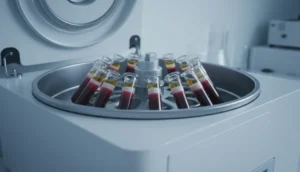Centrifuge used to isolate platelet‑rich plasma