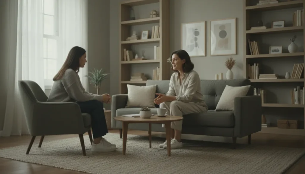 A mental health professional discussing treatment options