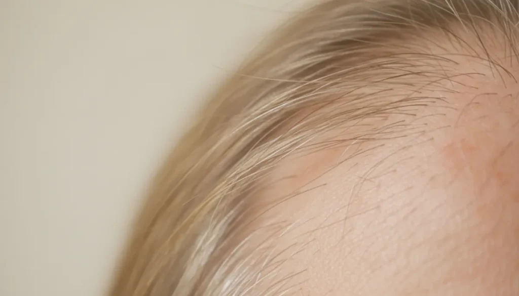 Thin hair pattern before treatment