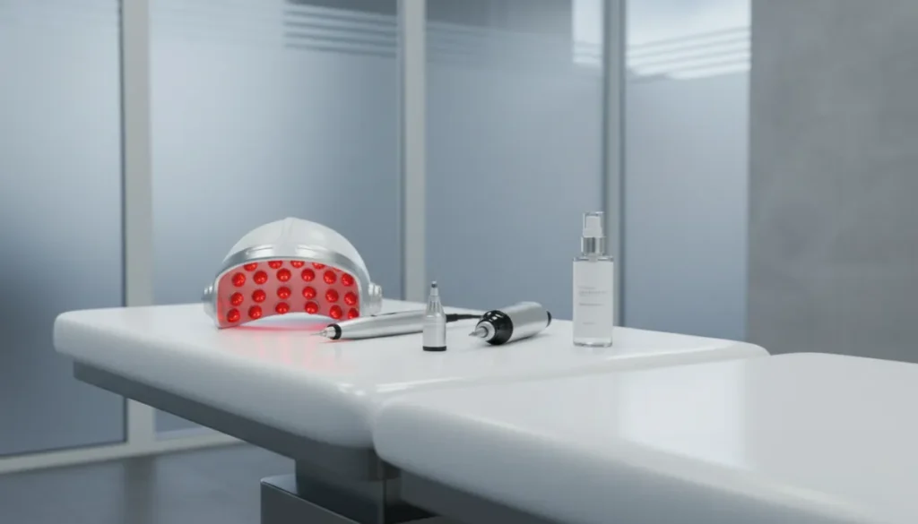 A range of medical devices used to treat male pattern baldness