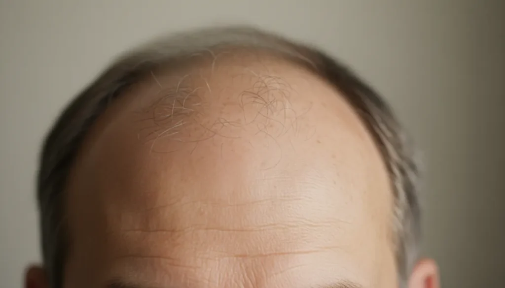 Typical temple alopecia pattern