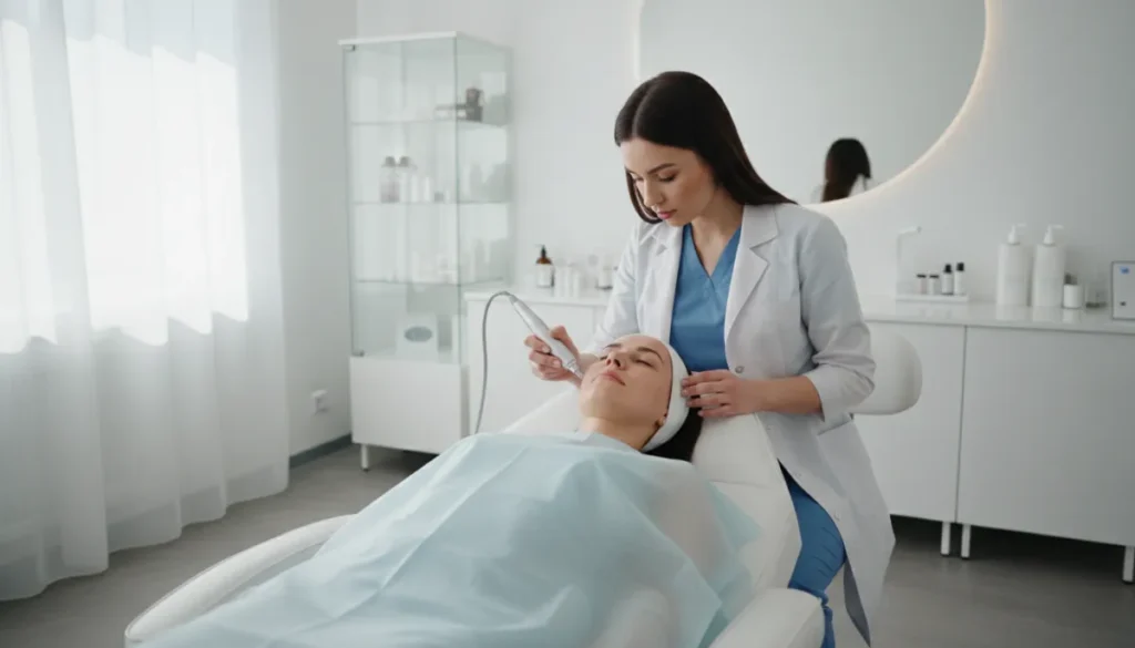 Professional micro needling session
