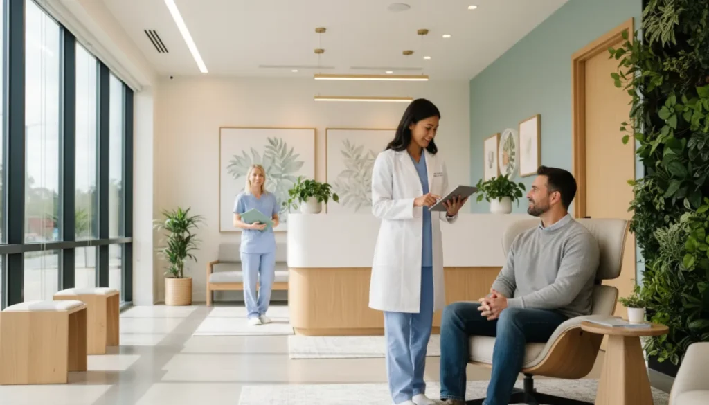 Functional medicine doctor reviewing a patient’s health profile