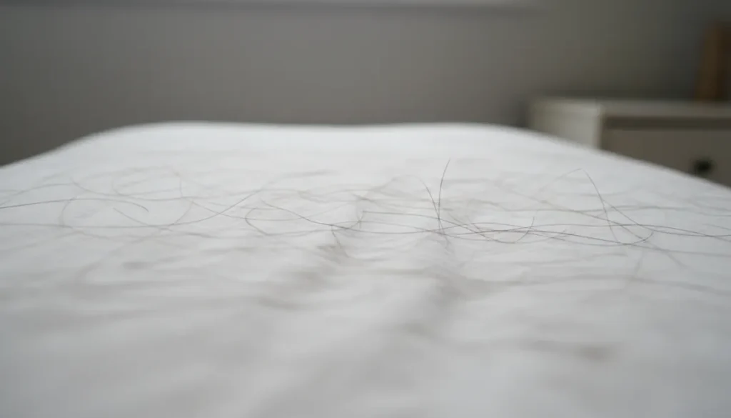 Typical daily hair loss on a pillow