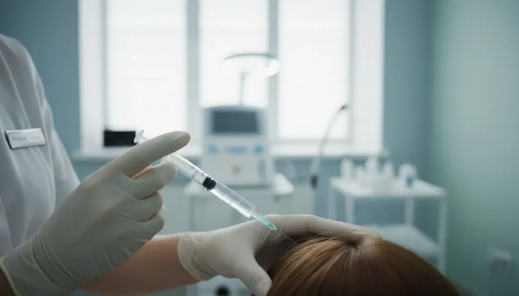 Preparing stem cell injection for a baldness treatment
