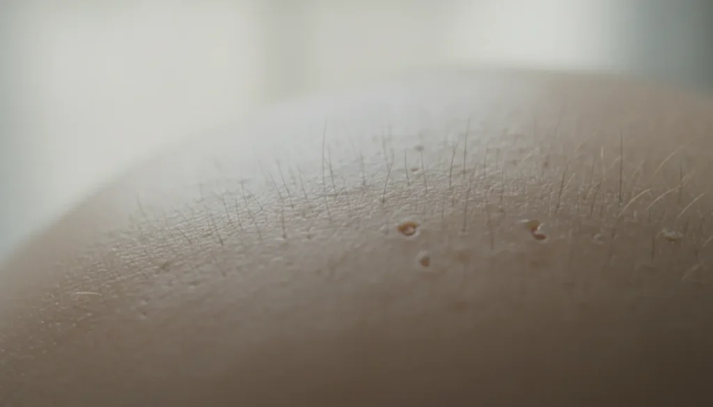 A healthy scalp examined by a specialist