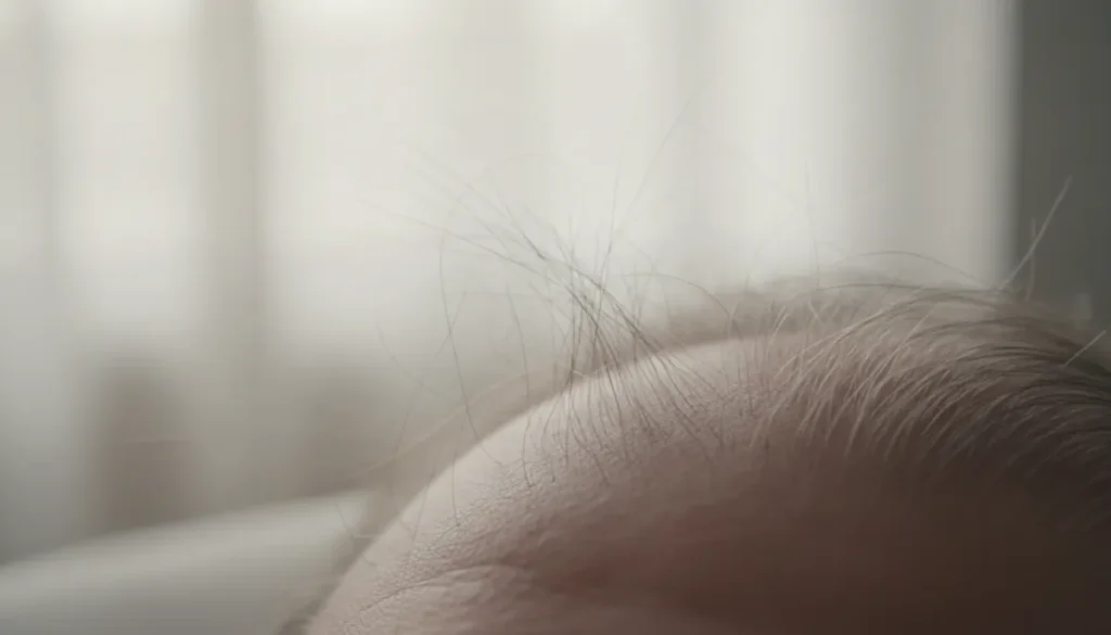 Typical appearance of post‑surgical hair shedding