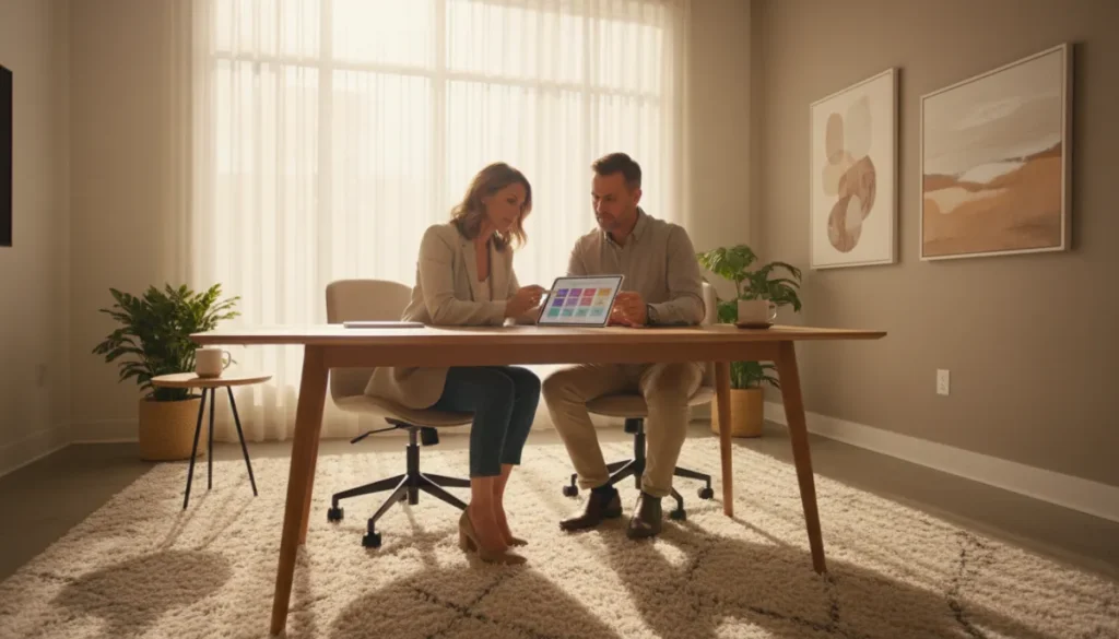 A health coach guiding a client through a personalized wellness plan