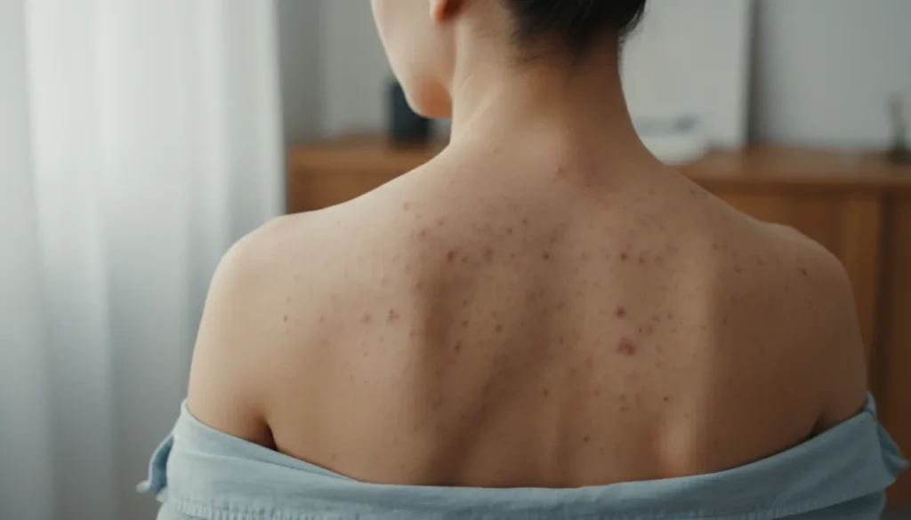 Typical back acne presentation