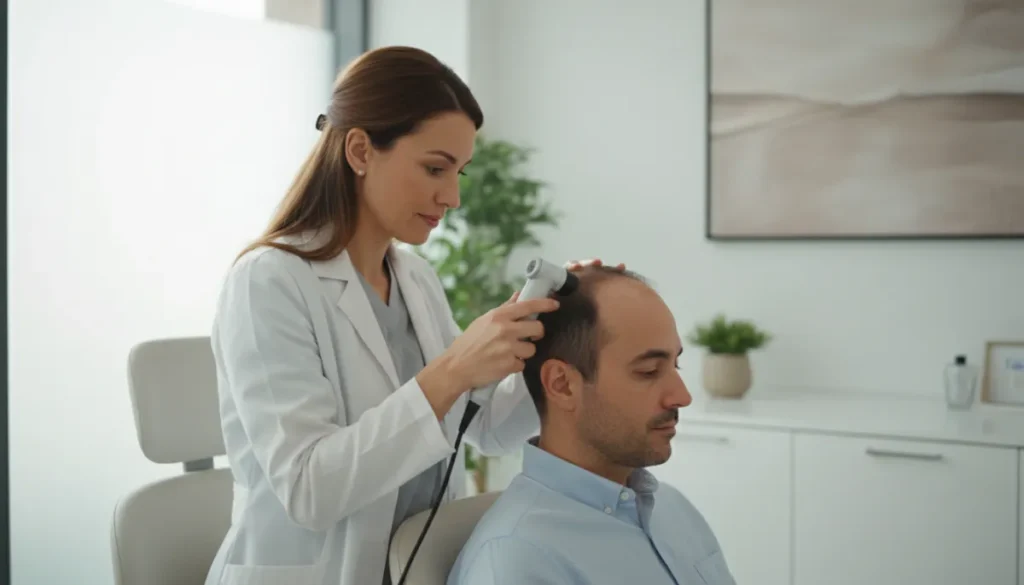 Medical evaluation of a receding hairline