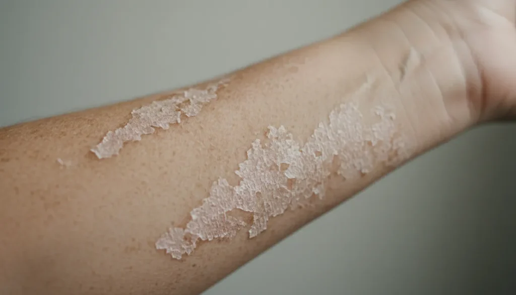 Dry skin texture illustrating loss of moisture